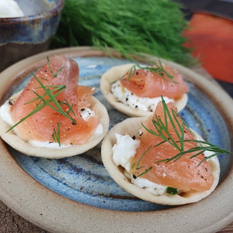 Canape shells with smoked salmon Canape shells with smoked salmon